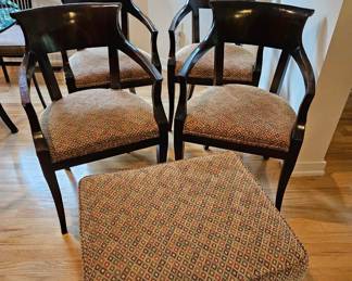 Set of Upholstered Chairs and Ottoman