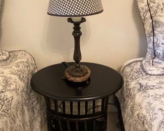 Night/Side table lamp and Toile Bedspreads and Shams