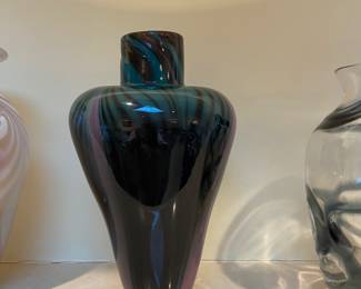 Feathered Art Glass Signed