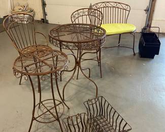 Iron Bistro set and Petite Loveseat