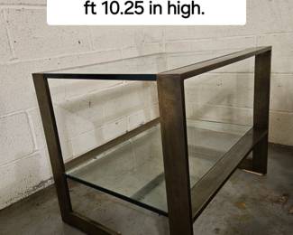 Mid Century Glass and Metal End Table