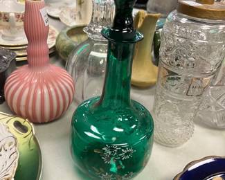 Victorian Hand Painted Decanter
