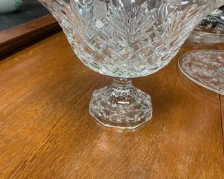Large Footed Crystal Vase 9" Tall
