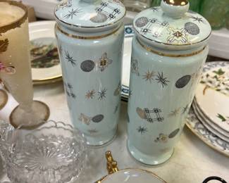 Atomic Mid Century Matching Apothecary Jars