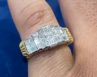 1.90 cttw Platinum & Diamond Ring w/ Gold accents