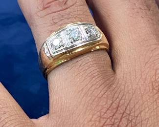 14K & 3 stone Diamond Ring - 3/4 carat total