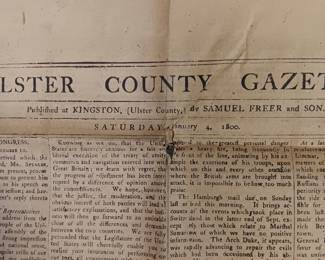 Ulster County Gazette dated January 4th, 1800