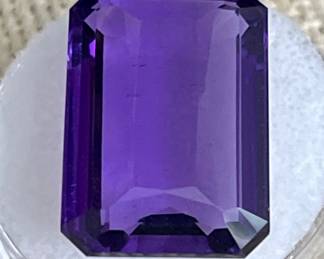 20.50ct Faceted Amethyst Gemstone in Gem Jar