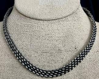 Braided Sterling Silver Collar Necklace 36.72g