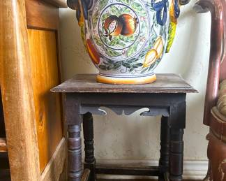 Antique English Oak Joint Stool Side Table