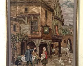 Vintage needlepoint which this artist lady did herself as a teenager as a gift to her grandmother 