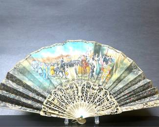 Antique hand painted flamenco hand fan from Spain 