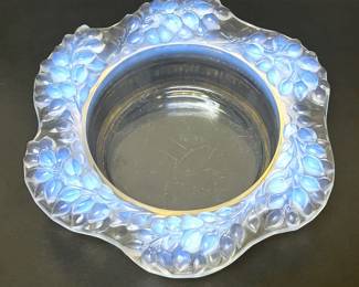 Lalique Opalescent Crystal Wine Coaster. Signed Lalique France, circa 1950, During Marc Lalique period 