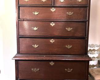 Antique 18th Century English Oak Highboy Dresser