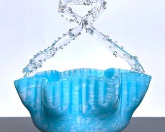 Victorian Art Glass Basket 