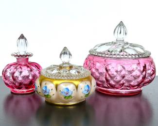 Vintage Fenton Art Glass Vanity Items
