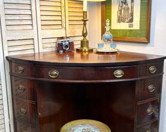 Circa 1950 Federal Revival style corner desk 