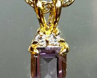 Emerald cut Amethyst pendant 