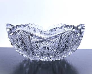 Antique Gilded Age American Brilliant Cut Glass Bowl