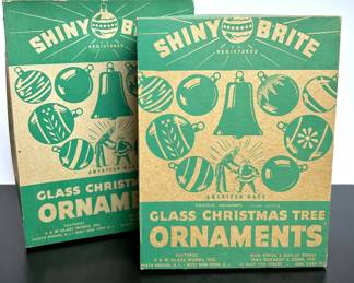 Vintage Shiny Brite Glass Christmas Tree Ornament Boxes 