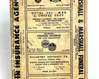 1960 City Directory for Hillsboro, Texas