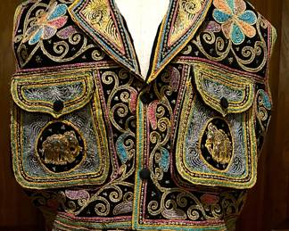 Vintage glass beaded vest from Thailand 
