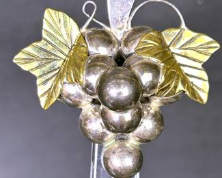 Vintage Mexican silver brooch pendant