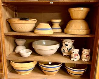 Vtg. Stoneware mixing bowls collection