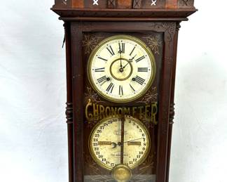 Antique Chronometer Calendar Clock by Ithaca
