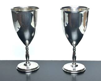 Two Sterling Silver Goblets  by Juvento Lopez Reyes of Mexico 