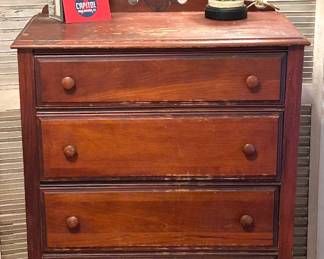 Antique 1920s Jacobean revival chest of drawers