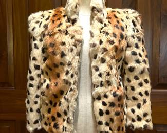 Late 1970s Jordache Dyed Rabbit Fur Jacket 