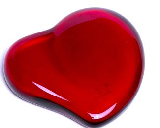 Ruby red glass paperweight designed by Ela Peretti for Tiffany & Company