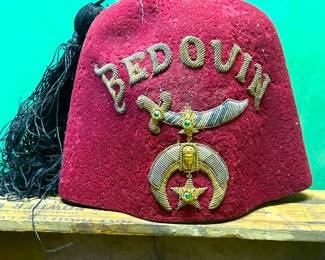 Old Shriner Bedouin Fez Hat