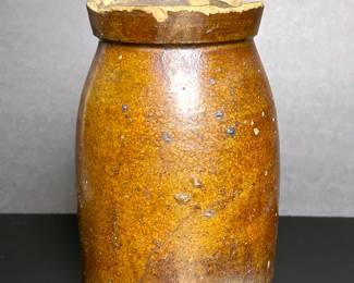 Antique small Texas stoneware jar, possibly by Meyer