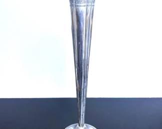 Antique sterling silver tall flower vase 