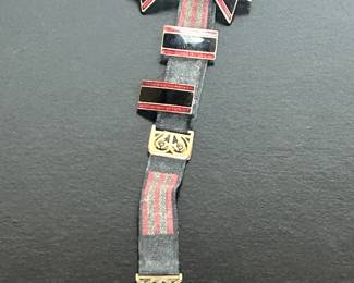 Victorian Ladies Jules Girod 14k gold 15 jewels pocket watch on ribbon chain.  