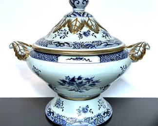 Blue & White Porcelain Tureen by Accents 