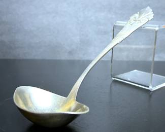Antique 1920s sterling silver serving ladle by Christian F. Heise of Denmark  