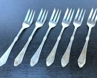 1930s Georg Jensen Sterling Silver Dessert Forks 