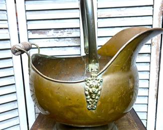 Antique copper & brass coal scuttle 
