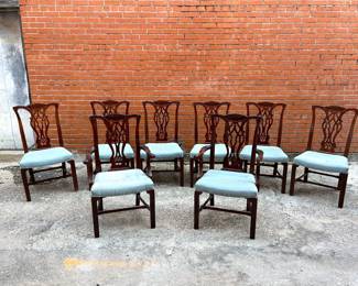 Eight Chippendale style dining chairs by Hickory Chair Co.  These go with the Chippendale dining table 