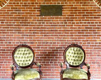 Antique Victorian era parlor chairs  .....To register so you can place bids go to www.capitolsalesservices.hibid.com 