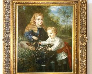 Vintage portrait painting Height: 24in Width: 20in