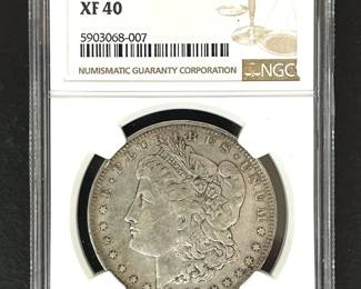 1889 US Morgan Silver Dollar Coin graded XF 40 by NGC.....To register so you can place bids go to www.capitolsalesservices.hibid.com 