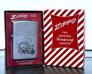 Vintage Zippo Lighter with Buster Brown Advertisement 