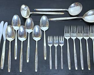 Mid century Danish Modern Silver-Plated Capri Flatware designed by Kr. J. Andersen made by his own company KJA of Fredericia Denmark in the 1960s .....To register so you can place bids go to www.capitolsalesservices.hibid.com 