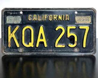 Early 1960s California License Plate