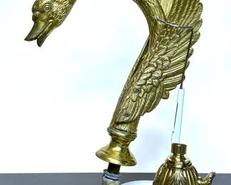 Vintage Solid Brass Swan Bath Water Faucet that was made to be similar to those by  Sherle Wagner International .....To register so you can place bids go to www.capitolsalesservices.hibid.com 