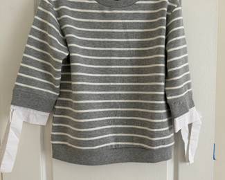 Women's English Factory Striped Cotton Half-Sleeve Sweater Size S (Never Worn / Still Tagged)